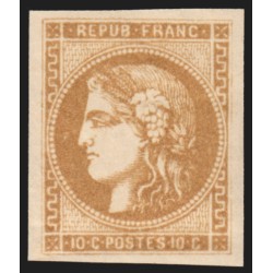 n°43A, Cérès de Bordeaux, 10c bistre, R1, neuf quasi ** , Certificat - TTB