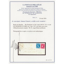Boule de Moulins, oblitéré GC 3211 Les Rosiers-sur-Loire - Certificats JF.BRUN