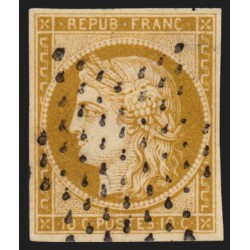 n°1, Cérès 1850, 10c bistre-jaune, oblitéré étoile de Paris - TB D'ASPECT