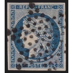 n°4, Cérès 1850, 25c bleu, oblitéré étoile de Paris, signé G.MARCHAND - TB