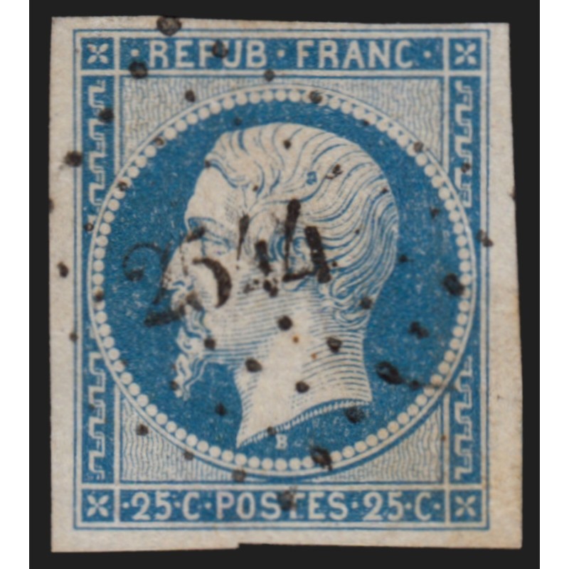 n°10, Napoléon Présidence 25c bleu, oblitéré PC 2544 PORT-A-BINSON - TB
