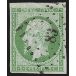 n°12a, 5c vert-jaune, oblitéré PC 83 ANGOULEME, signé R.BLANC - TB