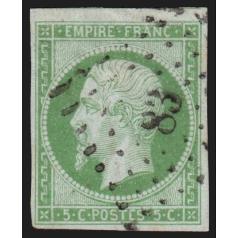 n°12a, 5c vert-jaune, oblitéré PC 83 ANGOULEME, signé R.BLANC - TB