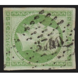n°12a, Napoléon 5c vert-jaune, oblitéré PC 3740 APPOIGNY Yonne - TB