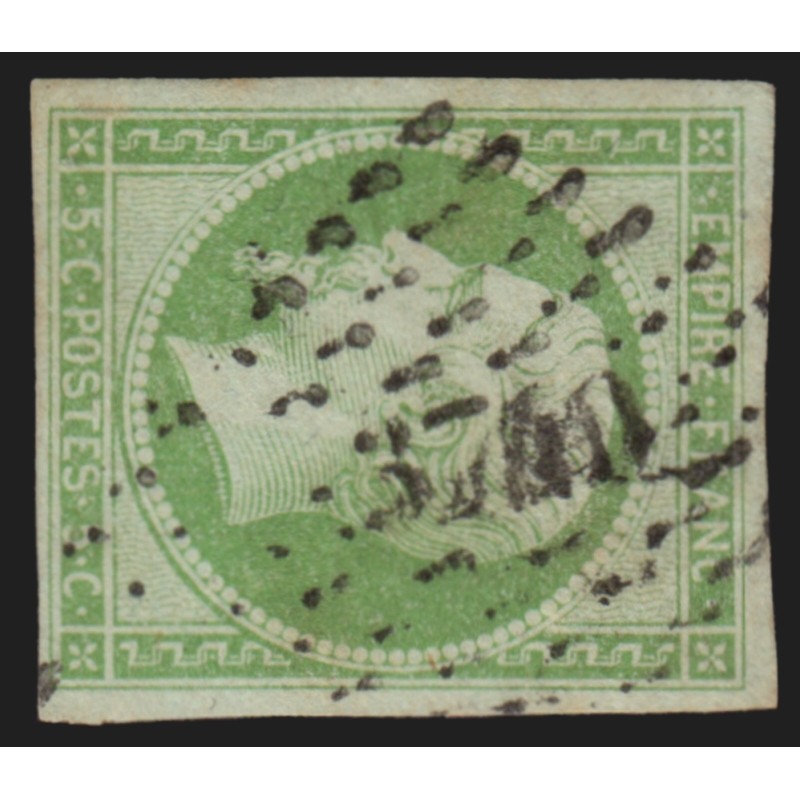 n°12a, Napoléon 5c vert-jaune, oblitéré PC 3740 APPOIGNY Yonne - TB
