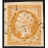 n°13A, Napoléon non-dentelé 1853, 10c bistre, Type I, oblitéré - SUPERBE