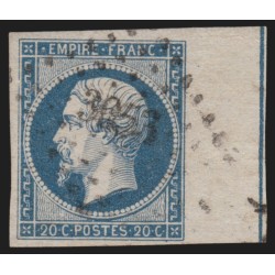 n°14Ai, avec filet d'encadrement, 20c bleu, Type I, oblitéré - TB D'ASPECT