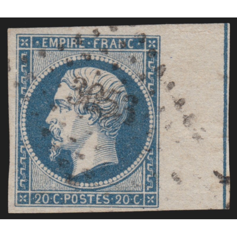 n°14Ai, avec filet d'encadrement, 20c bleu, Type I, oblitéré - TB D'ASPECT
