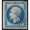 n°14B, 20c bleu, Type II, oblitéré OR dans un cercle - TB D'ASPECT