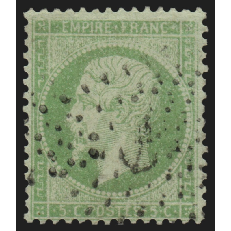 n°20, impression usée, 5c vert-pâle, oblitéré Ancre maritime - TB D'ASPECT