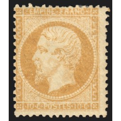 n°21, Napoléon dentelé, impression usée, 10c bistre, neuf * , pièce d'attente