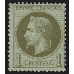 n°25, Napoléon Lauré 1c vert-bronze, neuf * avec petite charnière - TB