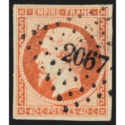 n°16, 40c orange, oblitéré PC 2067 MONTBAZENS Aveyron - TB