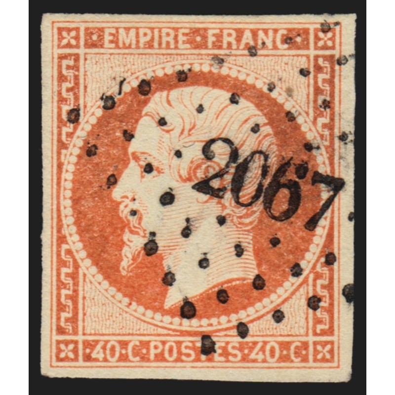 n°16, 40c orange, oblitéré PC 2067 MONTBAZENS Aveyron - TB