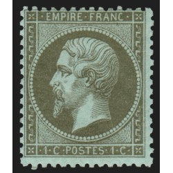 n°19, Napoléon Empire dentelé, 1c vert-olive, neuf * légère trace de ch. - TB