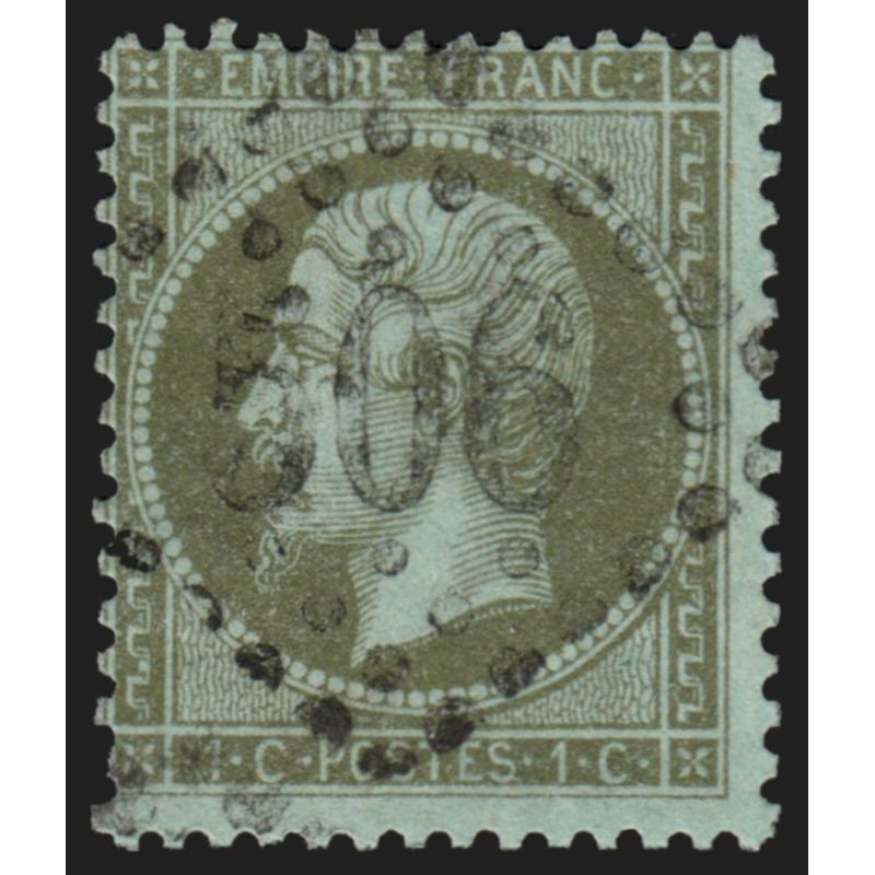n°19, Napoléon 1c vert-olive, oblitéré GC 506 BLOIS Loir & Cher - TB