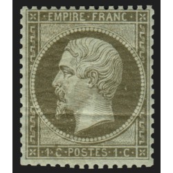 n°19a, Napoléon 1c vert-bronze, neuf * légère trace de charnière - B/TB