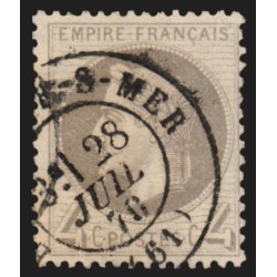 n°27B, Napoléon III Empire Lauré, 4c gris, Type II, oblitéré càd - TB