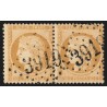 n°36, paire, Cérès Siège de Paris, 10c bistre, oblitéré GC 3919 TERGNIER - TB