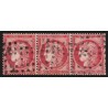 n°57, bande de trois, Cérès 80c rose, oblitéré GROS POINTS - TB