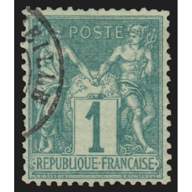 n°61, Sage 1c vert, Type I, oblitéré - TB D'ASPECT