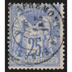 n°68, Sage 25c outremer, Type I, oblitéré càd APREMONT-LA-FORET - TB