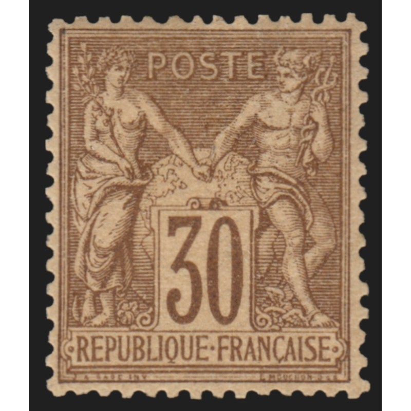 n°69, Sage 30c brun, Type I, neuf * quasi ** signé A.BRUN - TTB D'ASPECT
