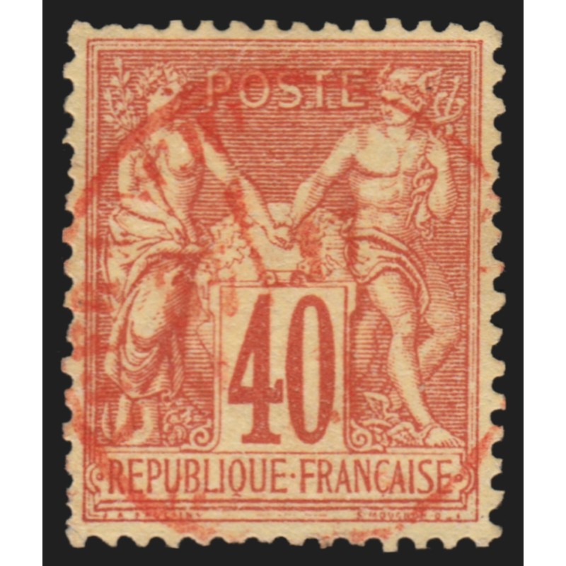 n°70, Sage 40c rouge-orange, Type I, oblitéré càd rouge - TB