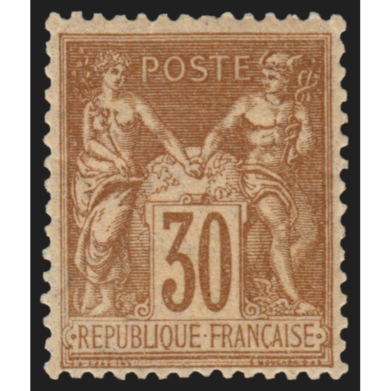 n°80, Sage 30c brun-jaune, Type II, neuf * infime trace de ch. quasi ** - TB