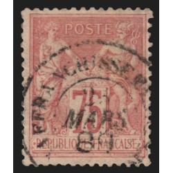 n°81, Sage 75c rose, Type II, oblitéré càd AFFRANCHISSEMENT... - TB