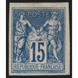 n°90b, non-dentelé, Sage 15c bleu, neuf * avec charnière - TB