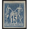 n°90b, non-dentelé, Sage 15c bleu, neuf * avec charnière - TB