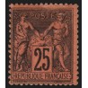 n°91, Sage 25c noir sur rouge, neuf * avec charnière, GNO - B/TB