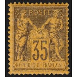 n°93, Sage 35c violet-noir, neuf * avec trace de ch. signé CALVES - TB