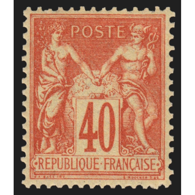 n°94, Sage 40c orange, Type II, neuf * légère trace de charnière - TB