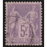 n°95, Sage 5fr violet sur lilas, oblitéré - TTB
