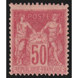 n°98, Sage 50c rose, Type II (N sous U), neuf * légère trace de charnière - TB