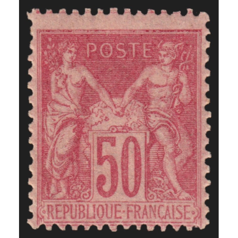 n°98, Sage 50c rose, Type II (N sous U), neuf * légère trace de charnière - TB