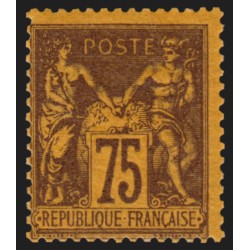 n°99, Sage 75c violet sur orange, neuf * légère trace de ch. signé CALVES - TB