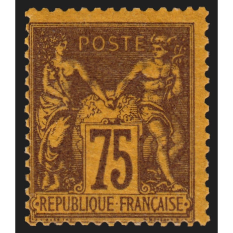 n°99, Sage 75c violet sur orange, neuf * légère trace de ch. signé CALVES - TB