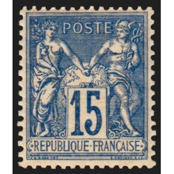 n°101, Sage 15c bleu, papier quadrillé, neuf ** sans charnière - SUPERBE