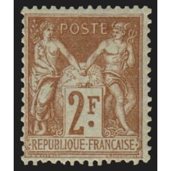 n°105, Sage 2fr bistre (N sous B), neuf * avec trace de ch. - TB D'ASPECT