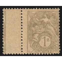 n°107, variété "piquage à cheval", Type Blanc 1c gris, neuf ** - SUPERBE