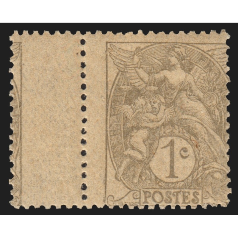 n°107, variété "piquage à cheval", Type Blanc 1c gris, neuf ** - SUPERBE