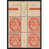 n°109f, variété "Type IA" en bloc millésime 7, neuf ** sans charnière - TB