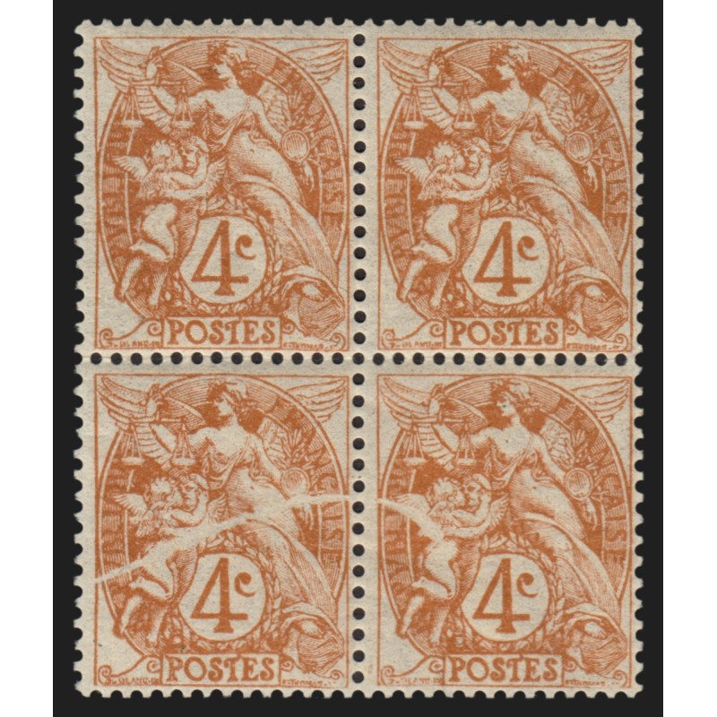 n°110, variété "grande balafre", Type Blanc 4c brun-jaune, neuf ** - SUPERBE