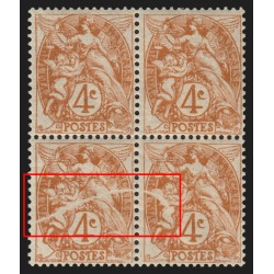 n°110, variété "grande balafre", Type Blanc 4c brun-jaune, neuf ** - SUPERBE
