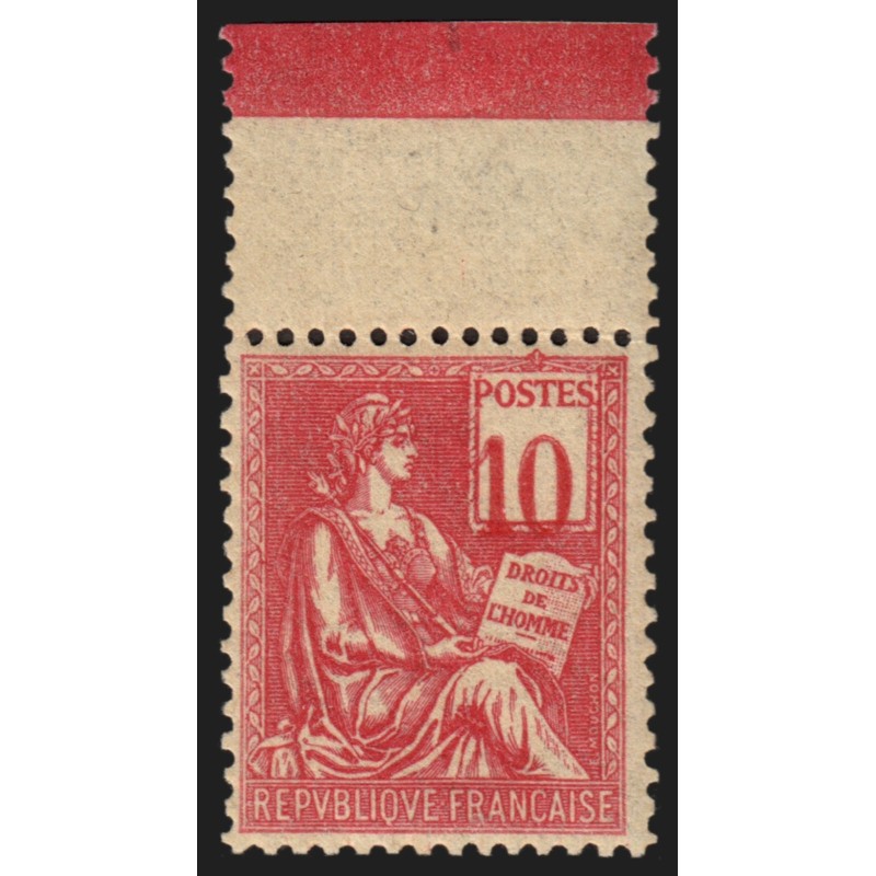n°112a, variété "chiffres très déplacés", Mouchon 10c rose Type I, neuf ** - TB