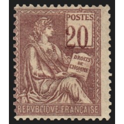 n°113a, variété "chiffres très déplacés", Mouchon 20c brun-lilas, neuf * - TB