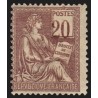 n°113a, variété "chiffres très déplacés", Mouchon 20c brun-lilas, neuf * - TB